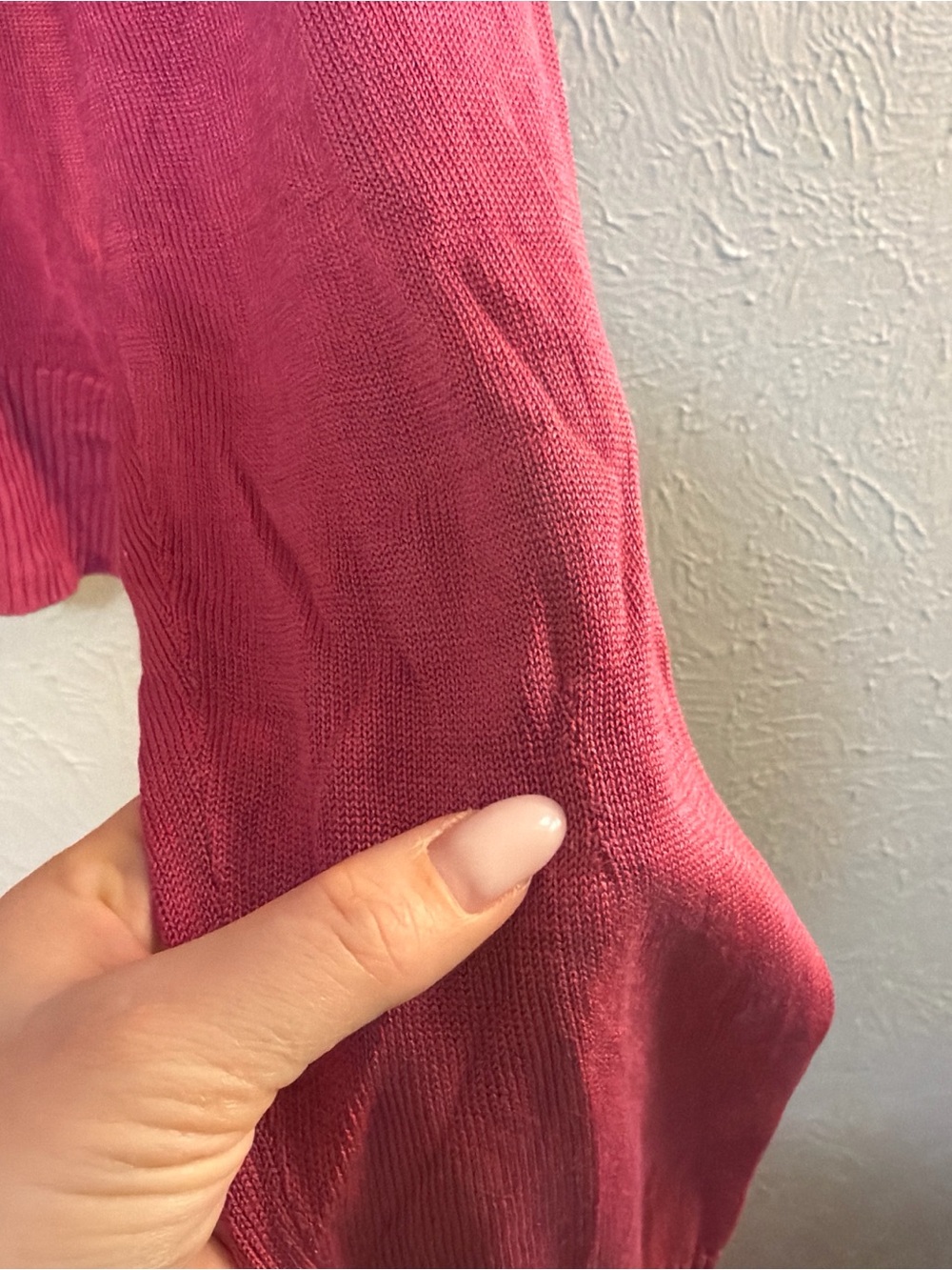 Carole Little Raspberry Button-Front V-Neck Cardigan - Picture 4 of 5